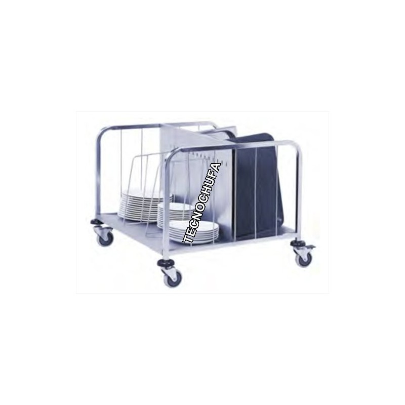 PLATE HOLDER AND TRAYS TROLLEY CPP102X-INOX (DOUBLE)