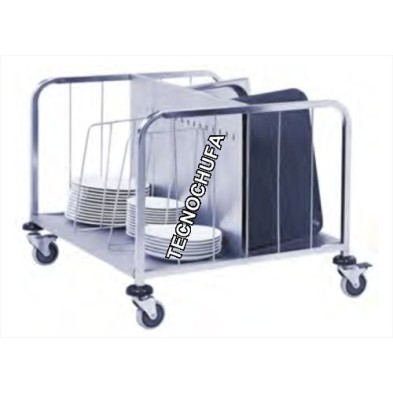 PLATE HOLDER AND TRAYS TROLLEY CPP102X-INOX (DOUBLE)