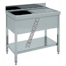 SINK WITH FRAME FG-106D AND RIGHT DRAINER (1000x600 mm)