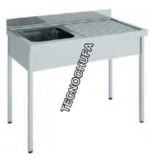 DOUBLE SINK WITH FRAME FGD-187D AND RIGHT DRAINER (1800x700 mm)