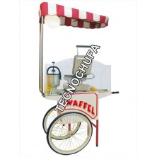 STAINLESS STEEL CART WITH ROOF AND LAMP CREPES