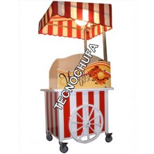 STAINLESS STEEL CART WITH ROOF AND LAMP WAFFLES