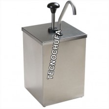 TOPPING DISPENSER SIMPLE INOX WITH PUMP STAINLESS STEEL