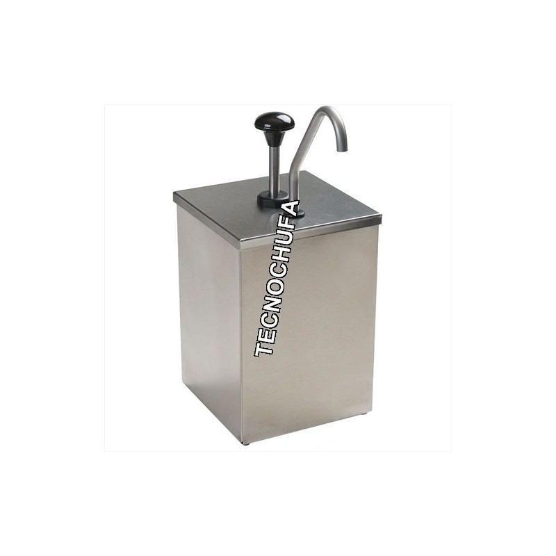 TOPPING DISPENSER SIMPLE INOX WITH PUMP STAINLESS STEEL
