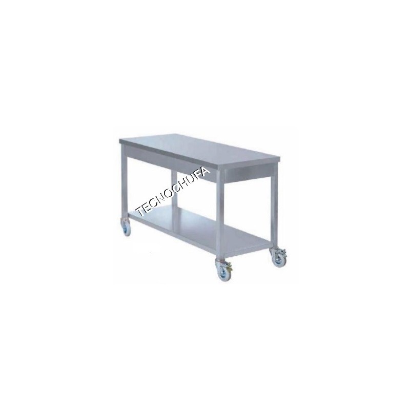 WORK TABLE WITH WHEELS MTR-106 INOX