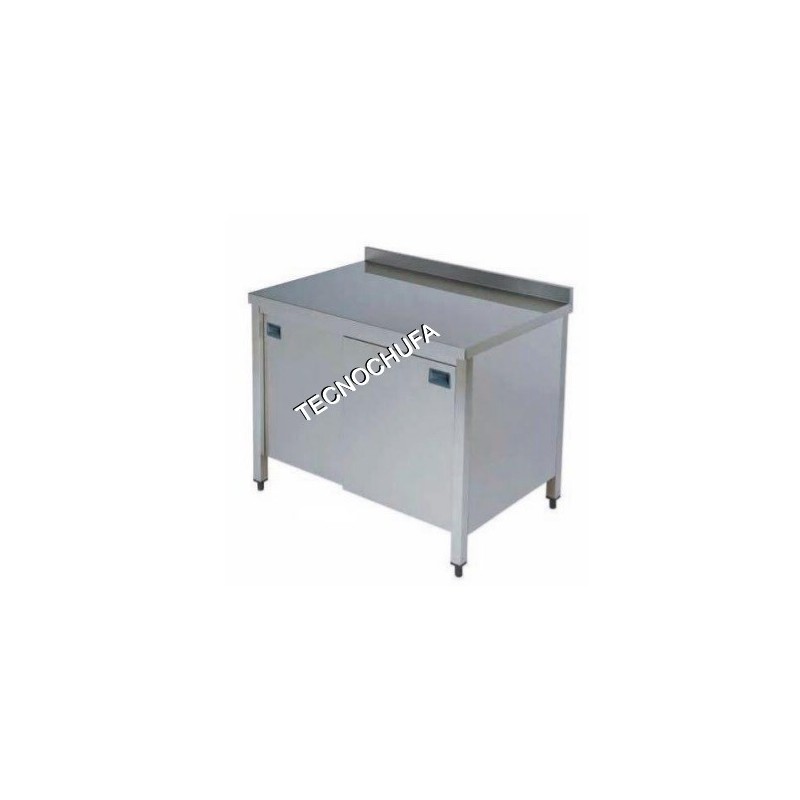 MTPC-126 STAINLESS STEEL WORK TABLE WITH SLIDING DOORS